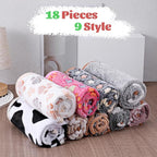 SHENLIU 18 Pcs Fleece Pet Blanket, 9 Style Small Fleece Pet Blanket Soft Warm - Image 4