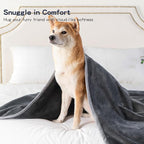 Waterproof Dog Blankets Dark Grey Pet Blanket 60"x80", Soft Fluffy Sofa Car Bed - Image 5