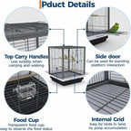 Garvee Small Bird Cage with Playground Stand, 20 Inch High Travel Bird Cage - Image 5