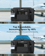 Pecute Expandable Pet Carrier Airline Approved Dog Cat Carrier, Breathable - Image 3
