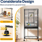 VIVOHOME 54 Inch Wrought Iron Large Bird Flight Cage - Image 4