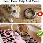 Puppy Feeding Mat 20x12 inch Pink Leopard Print Dog Bowl Placemat Non Slip Mat - Image 8