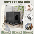 Litter Box Enclosure, Waterproof & Weatherproof Plastic Cat House - Image 7