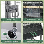 ZENY 53-Inch Bird Flight Cage, Wrought Iron Standing Large - Image 5