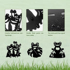 3 Pack Frog Metal Garden Decorative Stakes, Weather Proof Silhouette Statues - Image 5