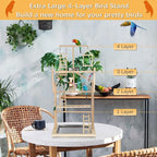 Pet Parrot Playstand Parrots Bird Playground Bird Play Stand Wood Perch Gym - Image 5