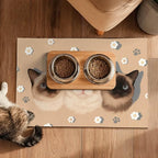 Cat Feedings Mats 20x12 inch Cute Cat Print Pet Bowl Placemat Non Slip Mat - Image 5