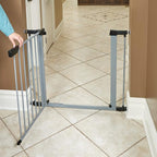 MidWest Homes for Pets 29-Inch High Walk-thru Pressure Mounted Gray Steel Dog - Image 5