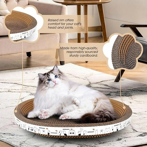 3Pack Extra Large Versatile Cardboard cat Scratcher & Lounger bed, High-Density - Image 2