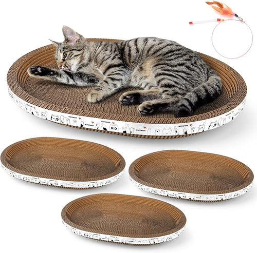 3Pack Extra Large Versatile Cardboard cat Scratcher & Lounger bed, High-Density by ROMOHOM
