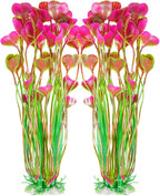 AQUANEAT Artificial Fish Tank Plants, Plastic Aquarium Accessories Large by Aquaneat