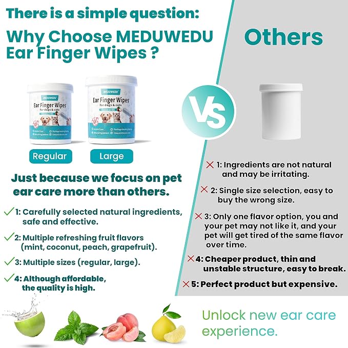 Wider Ear Cleaner Finger Wipes 60 Counts, Dog Ear Cleaner, Grooming Kit Care - Image 7