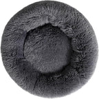 Super Soft Donut Cat Bed and Dog Bed Round Plush Pet Cushion Fluffy Rabbit Cave by Fhodigogo