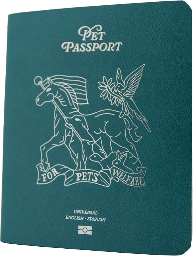 Color Premium PU Leather stitch-sewn US Pet Passport Medical Record by UnitedPetClub