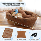 Human Dog Bed, Washable Faux Fur Pet Bed - Image 5
