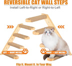 Cat Climbing Stair Shelf, Wall Mounted Ladder 2PCS 4 Steps Reversible Left & - Image 2