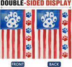 Dyrenson 4th of July Dog Cat Paw Prints 28 x 40 House Flag Double Sided - Image 3
