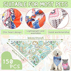 100 Pcs Paisley Dog Bandanas Bulk Pet Bibs Colorful Triangle Scarf Pet Paisley - Image 2