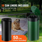 VEVOR Dog Poop Trash Can With 50 Liner Bags, 11.5 Gallons Outdoor Waste Bin - Image 5