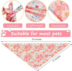 Weewooday 8 Pcs Floral Dog Bandana Spring Flower Pet Triangle Bib Scarf Daisy - Image 2