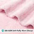 PetAmi Pink Fluffy Soft Dog & Cat Blanket, Sherpa Fleece, Calming Pet Blanket - Image 4