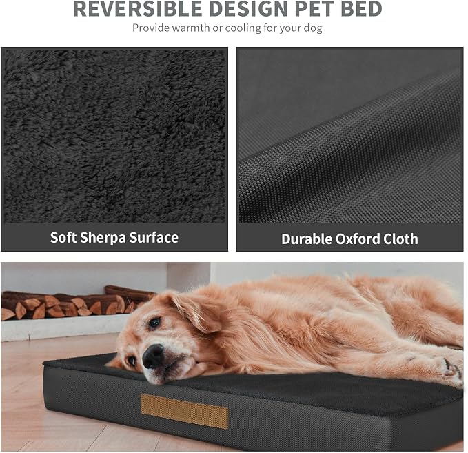 Plush Orthopedic Dog Bed for Medium Dogs & Puppies, Waterproof Dog Beds 29x18 - Image 5