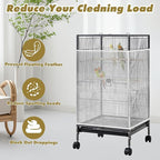 White Bird Cage Seed Catcher Adjustable Soft Birdcage Cover Reusable Nylon Mesh - Image 4