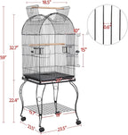Yaheetech 59-Inch Rolling Standing Medium Dome Open Top Bird Cage - Image 3