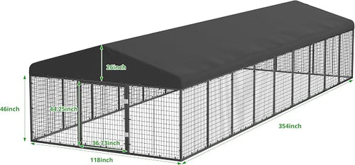 354" x 118" Large Outdoor Dog Enclosure, Heavy Duty Dog Cage - Image 2