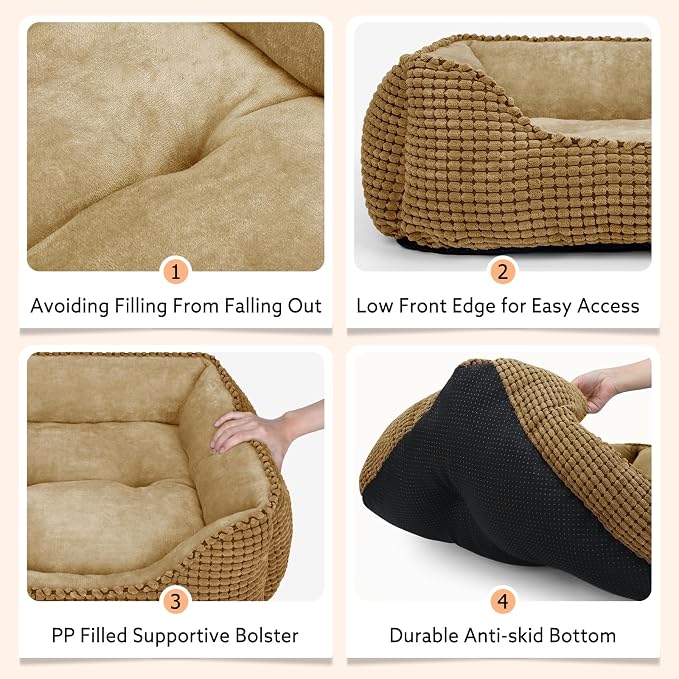 MIXJOY Dog Beds for Medium Dogs Washable, Rectangle Pet Bed Medium Size Dog - Image 4