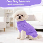 Dog Sweaters Small Dog Clothes Winter Turtleneck Puppy Sweater Warm Pet Cat - Image 2