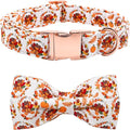 Dog Collar - Thanksgiving Turkey Pet Collar Bowtie Gift Cotton Cute Bow Collar by BoboRainbow