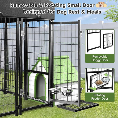 2PCS Dog Kennel Outdoor, Large Outside Dog Kennel - Image 2