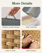 Cat Litter Box Enclosure Furniture, Handwoven Rattan Hidden Litter Box - Image 4