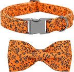 Halloween Dog Collar, Pet Collar Dog Bow Pumpkin Dog Collar Girl Boy Holiday by BoboRainbow