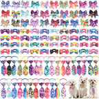 Reginary 100 Pieces Dog Bow Tie Collar Set Include 40 Dog Neckties, and 30 by Reginary