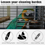 Shappy 2 Pieces Adjustable Bird Cage Seed Catcher Birdcage Cover Nylon Mesh - Image 5