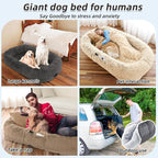 Human Dog Bed, Large Dog Beds for Humans Size Fits You and Pets, Washable Faux - Image 6