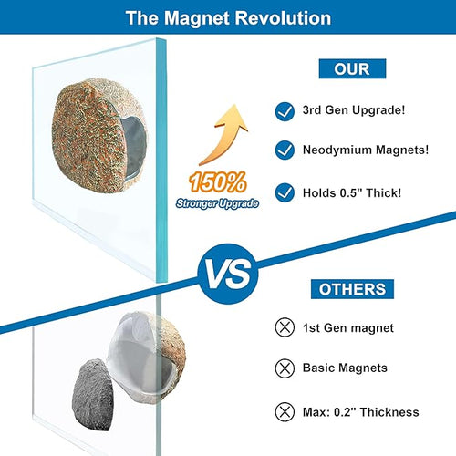 3rd-Gen Magnetic Aquarium Cave, Realistic Magnetic Rocks Fish Tank Decor - Image 2