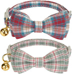 2 Pack Soft Cotton Cat Collars by Ewinoom