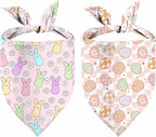 Easter Dog Bandana, 2 Pack Adjustable Holiday Party Pets Rabbit Easter Egg by Unknown