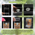 Rypet No Mess Automatic Bird Feeder Transparent Food Container Cage Acrylic - Image 7