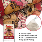 Artofy Welcome Valentines Day French Bulldog Dog Large Decorative House Flag - Image 4