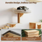 Cat Wall Shelves, Wood 8-in-1 Cat Wall Furniture Set, Large Cat Shelves - Image 2