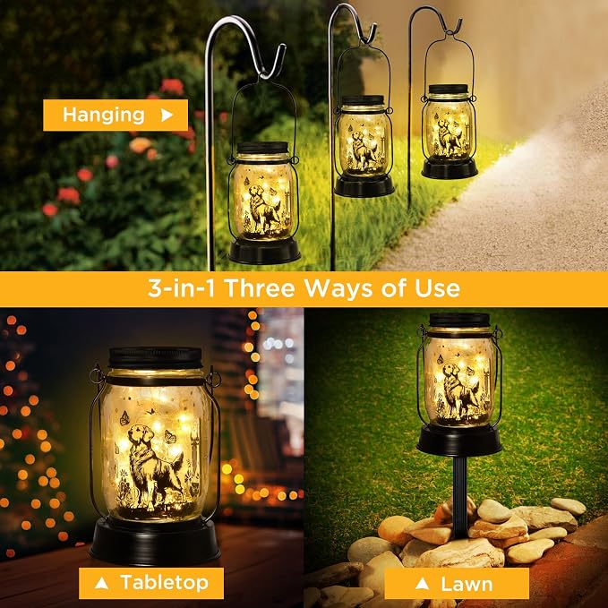 Golden Retriever Gifts for Women/Men Golden Retriever Solar Lanterns Dog Mom - Image 4