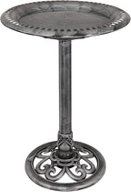 Alpine Corporation TEC116GR Outdoor Pedestal Birdbath w/Scrollwork Base and by AlpineCorporation