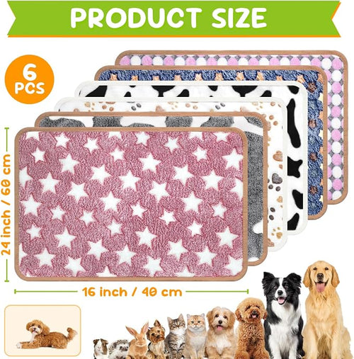 6 Pcs Dog Blanket Super Soft Pet Puppy Blankets Calming Blanket - Image 2