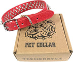 TEEMERRYCA Adjustable Microfiber Leather Spiked Studded Dog Collars - Image 2