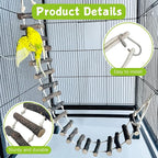 BNOSDM Wooden Bird Ladders Parrot Bridge Rope Ladder Bird Toy Pet Climbing - Image 4