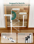 BABELIO 36" Tall Dog Gate PressGuard C5, 26-40" Wide Auto Close Baby Gate - Image 6